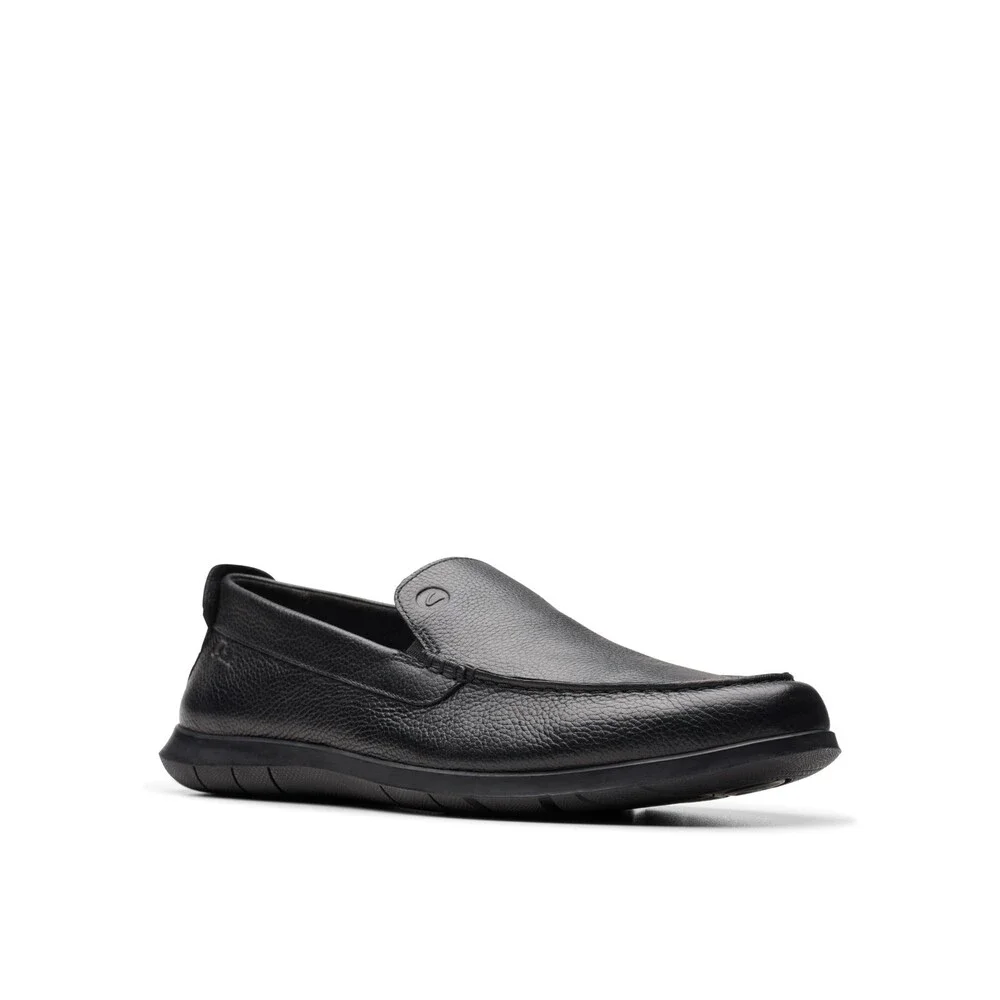 Clarks Flexway Step 26176952 Loafers Men 13 D Black Leather Casual Shoes LIQ1571